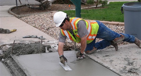 man working in the right of way