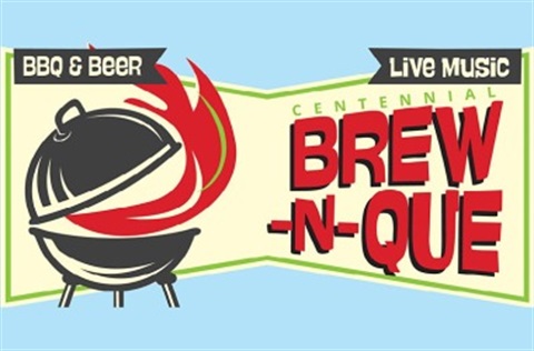 Color Graphic of Brew-N-Que Event, BBQ, Beer and Live Music