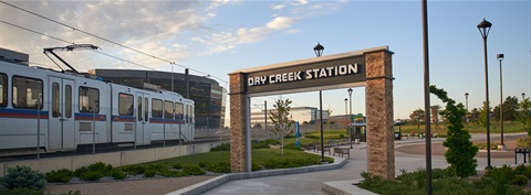 This is a photo of the Dry Creek Light Rail station.