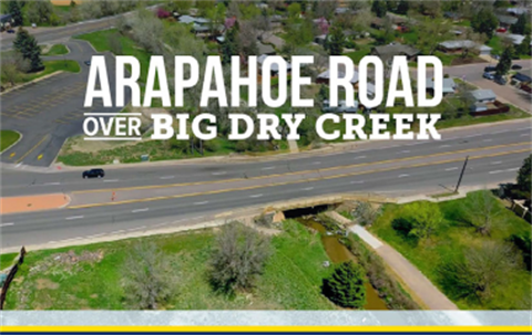 image of a road with the words Arapahoe Road over Big Dry Creek