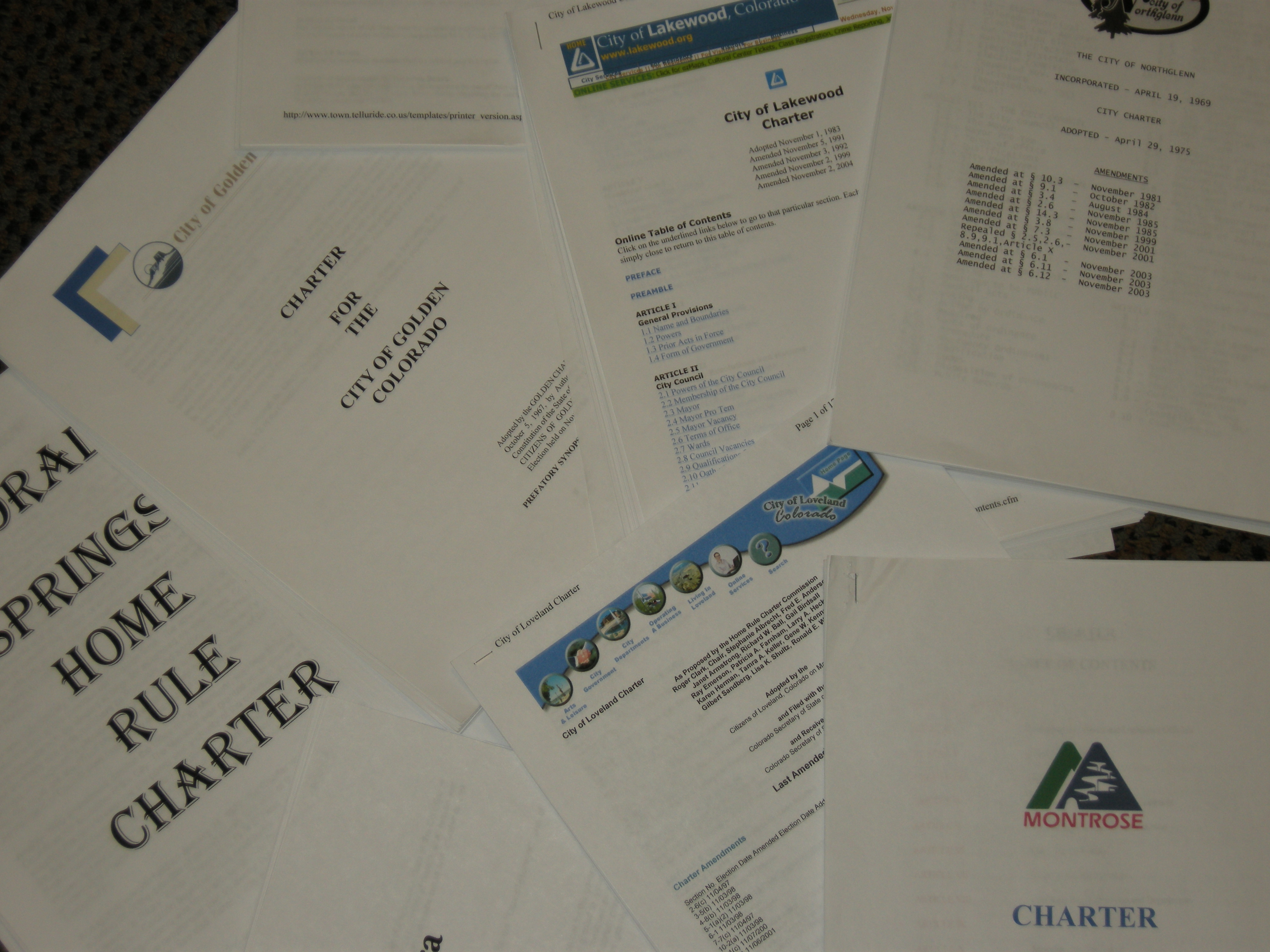 home rule charter paperwork