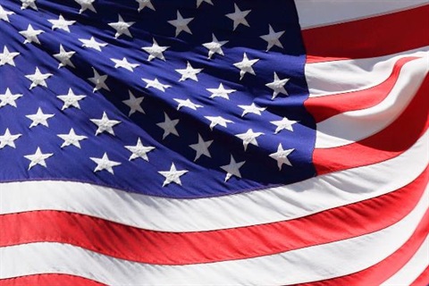 close up of american flag