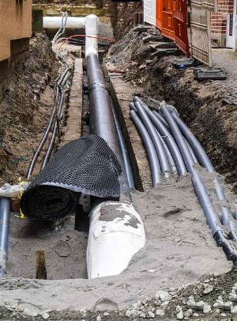 Sewer pipes in the ground