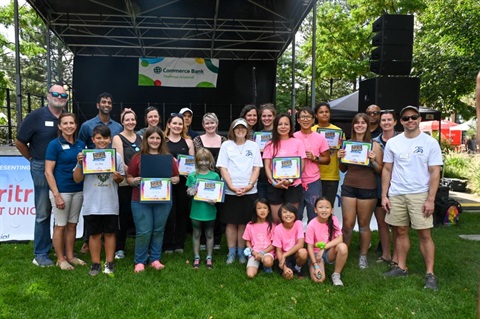 All the Chalk Art winners with City Council