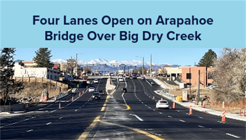 Four Lanes Open on Arapahoe Bridge Over Big Dry Creek