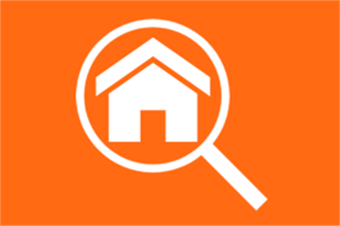 house & magnifying lens icon