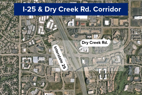 I-25 and Dry Creek Road Corridor Ariel Map