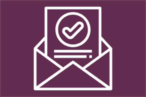letter and check mark