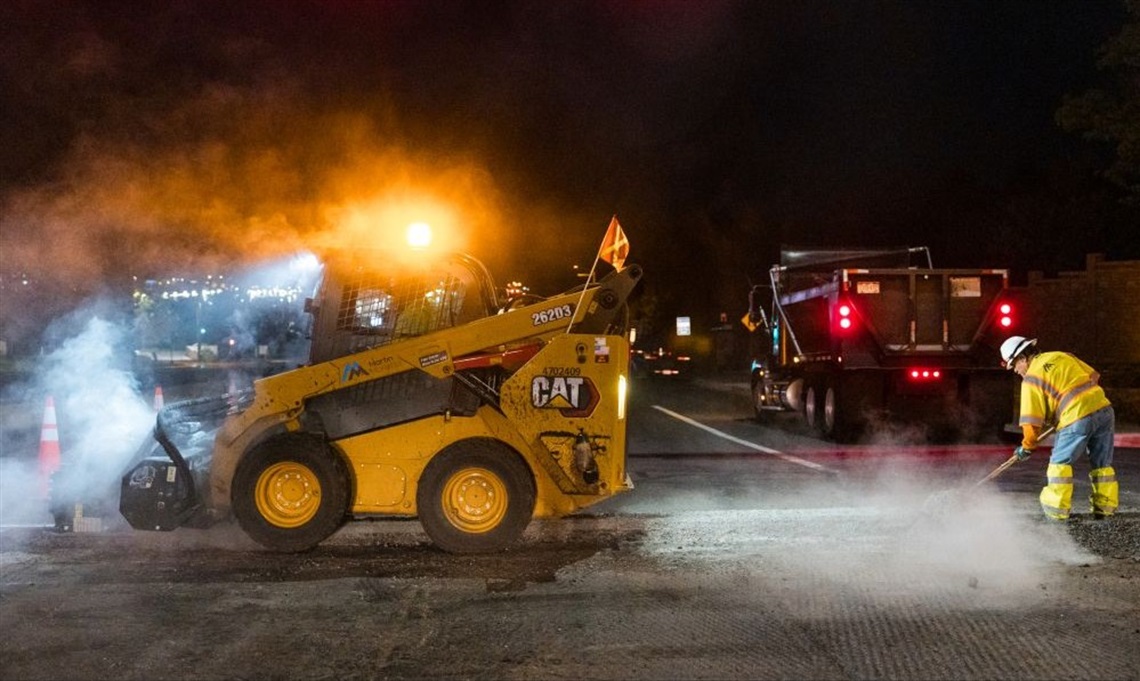 Roadway construction work